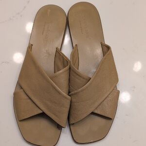 Everlane Tan Cross Strap Sandals